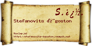 Stefanovits Ágoston névjegykártya